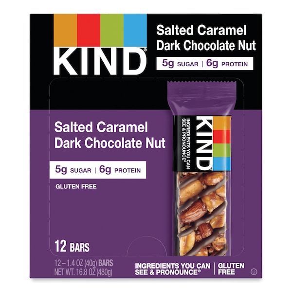Kind Nuts and Spices Bar, Salted Caramel/Dark Chocolate Nut, 1.4oz, PK12 26961 - main